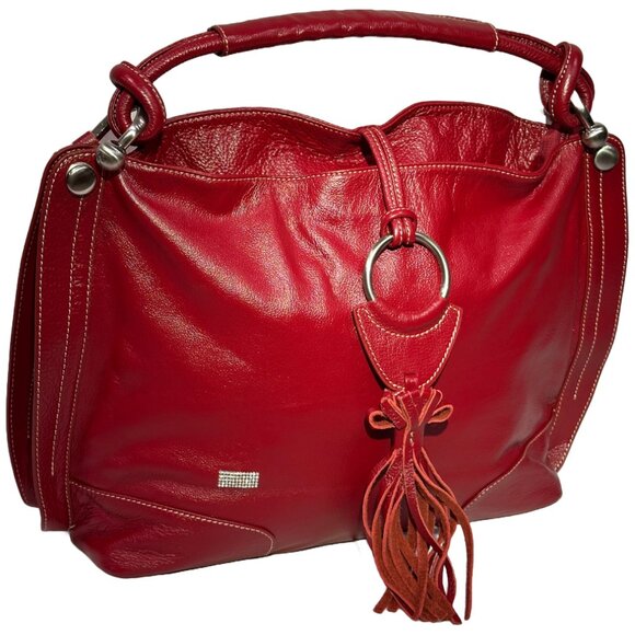 Bella Rosa Maria Boutique | Celsius | Genuine Leather | Red Handbag | Large - Picture 3 of 12